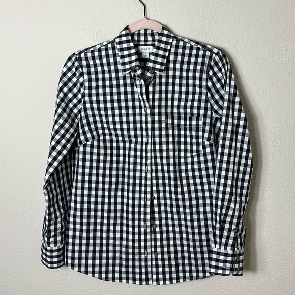 J. Crew Gingham Black White Button Down Shirt size Small - Picture 3 of 12
